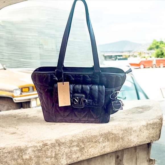 New! STEVE MADDEN Black Tote with Change Purse. Lots of pockets and compartments - Picture 6 of 16
